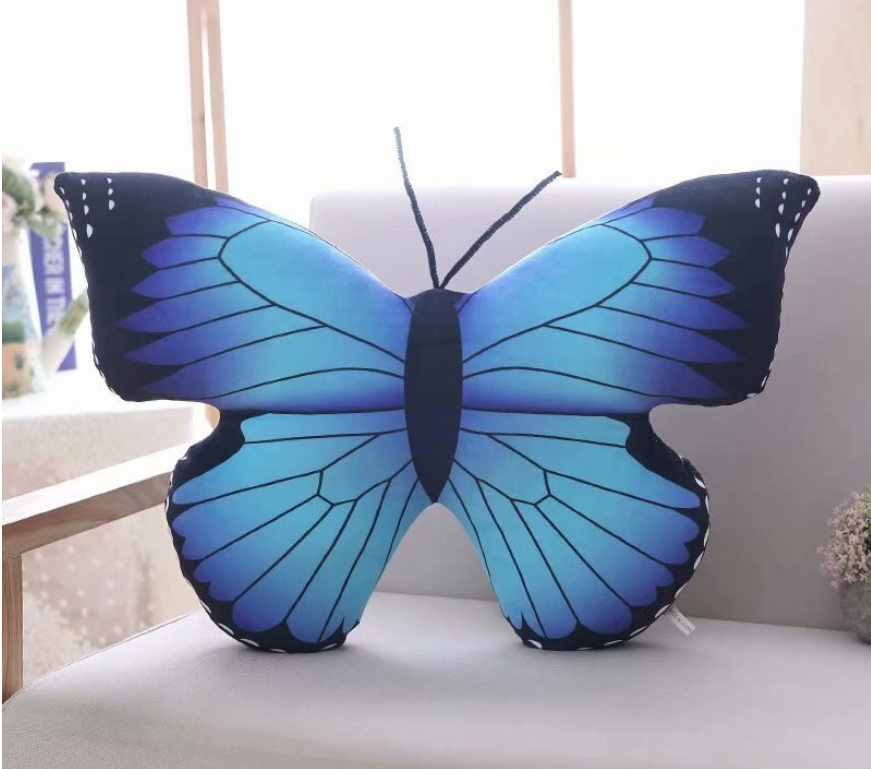 Coussin Grossesse Papillon Bleu 76x38cm - Univers Coussin et Oreiller