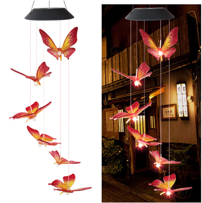 Lampe solaire LED papillon luminaire extérieur jardin terrasse