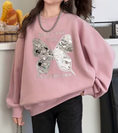 sequin papillon magique sur sweat enfant