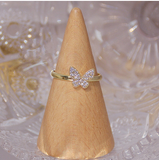 belle bague anneau or papillon diamant