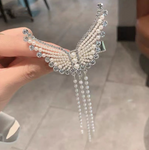 barrette a cheveux avec perles en forme de papillon chic