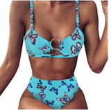 bikini papillon turquoise