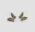 boucles d oreilles papillon or et pierres 