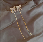 boucles d oreilles pendantes avec papillon en or