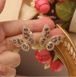 boucles d oreilles papillon 3 diamants
