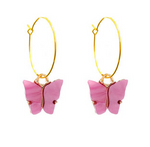 boucles d oreilles papillon quartz rose