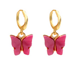 boucles d oreilles papillon rose