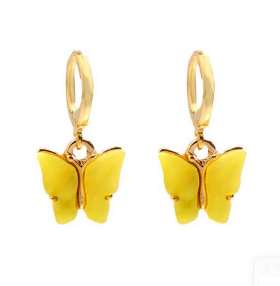 boucles d oreilles papillon or jaune