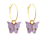 boucles d oreilles papillon violette