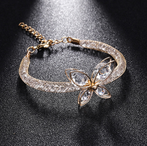 bracelet papillon cristal