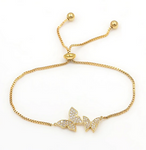 bracelet papillon en or