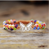 bracelet papillon fait en macrame