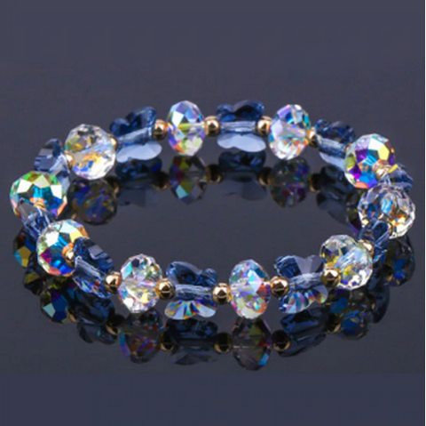 bracelet papillon perle bleu