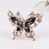 broche papillon strass