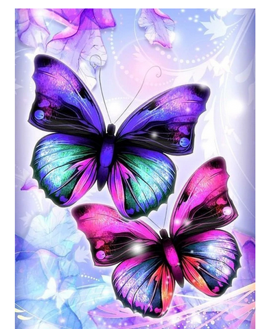 Papillons décoratifs sur le fil multicolore 8 cm-25901