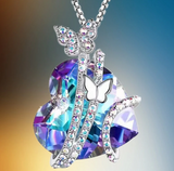 tres beau collier papillon zircon cristal