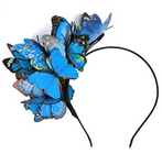 serre tete avec papillons bleu