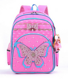 sac a dos rose avec papillon