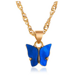 collier papillon bleu symbole