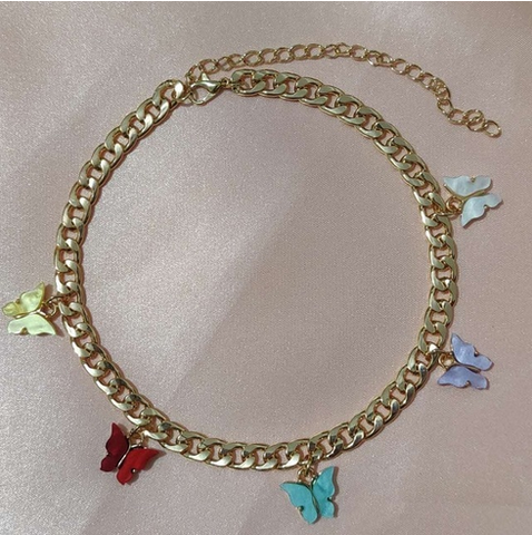 collier papillon couleurs