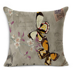 coussin papillon naturel