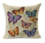 coussin papillon broderie