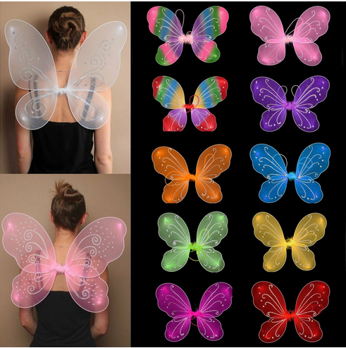 Ailes De Fée Papillon Avec Bretelles Élastiques – Déguisement Princesse Enchantée Pour Fille – Halloween, Carnaval, Anniversaire