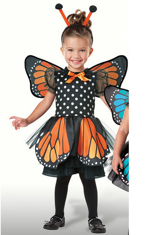 Costume fille papillon 3/4 ans en noir et bleu REF/92416
