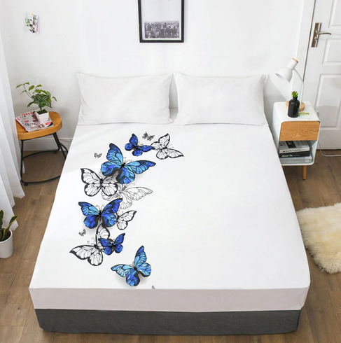 Parure de lit Papillons 120x150 cm  Parure de lit JUNIOR sur drap housse,  plaid, housse de couette sur Déco de Héros