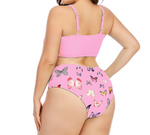maillot grande taille papillon rose