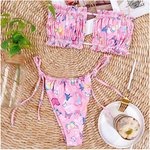 maillot fronce avec papillon rose