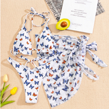 ensemble maillot de bain et pareo papillon