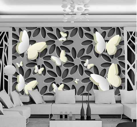 36 Pcs 3D Stickers Muraux Papillons Décoration Murale de la Chambre  Décoration de Meubles Papier de Bricolage Facile à Démonter Matériaux de  Protection de l'environnement en PVC Noir et blanc : 