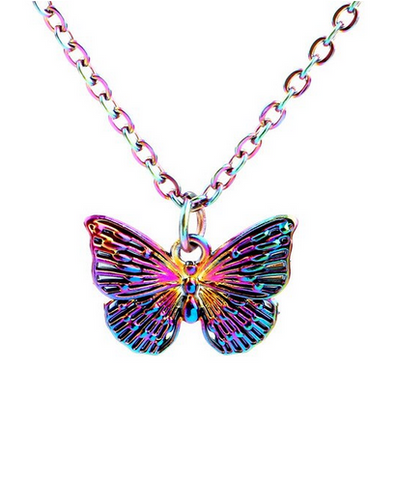 pendentif papillon multicolore