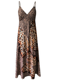 robe longue papillon motif leopard