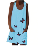 robe courte papillon bleu