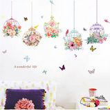 stickers muraux papillons avec fleurs