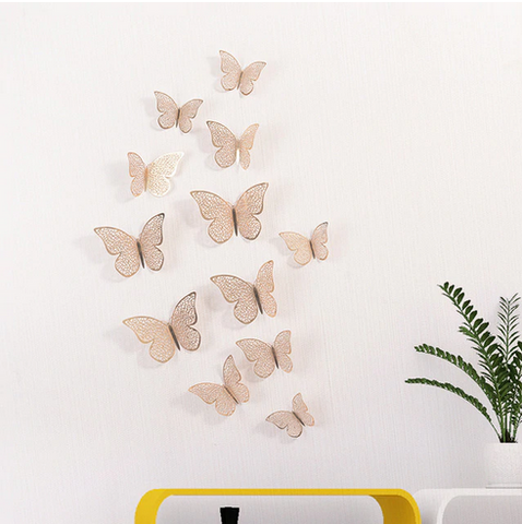 sticker mural papillon dore