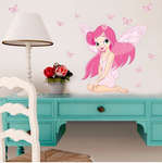 stickers muraux papillon fee rose