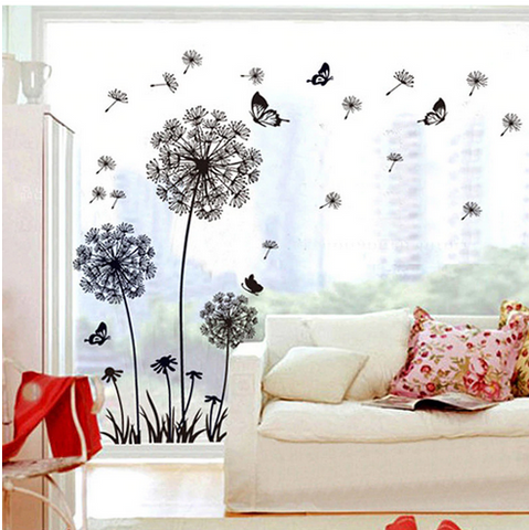 stickers muraux transparent papillons et fleurs