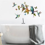 sticker mural papillon et oiseaux
