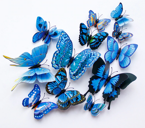 stickers muraux autocollant papillon bleu
