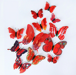 sticker mural papillon rouge
