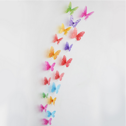sticker mural papillon arc en ciel