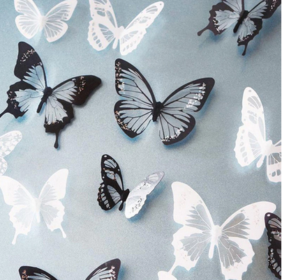 Stickers Muraux Papillons Noir et Blanc