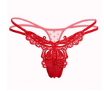 string rouge papillon lingerie