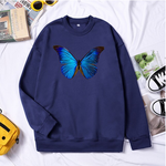 sweat shirt papillon bleu