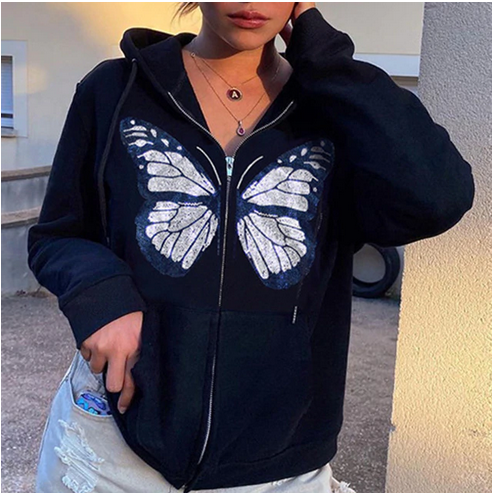 Sweat papillon bleu hotsell