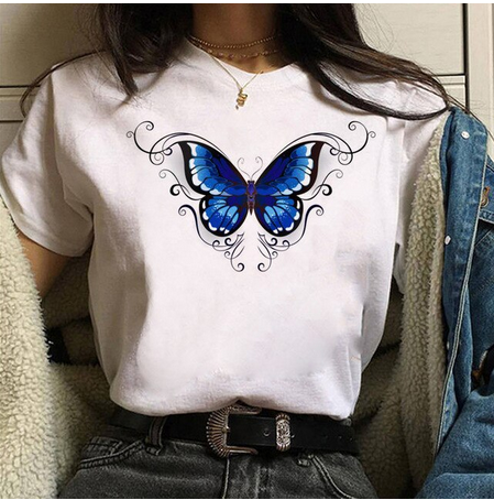Haut Manches Courtes Femme Jasper Conran Blanc Fleur Papillon - Taille 10 Neuf