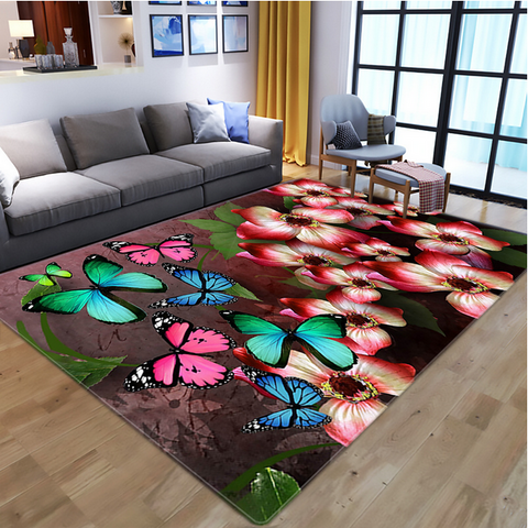 tapis papillon motif relief 3d